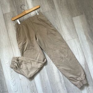 Brandy Melville Sweatpants womens Tan (one size) tapered casual comfy loungewear